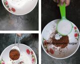A picture of step 1 of Nutella chocolate cake.
