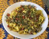Une image de l'étape 16 de Tagliatelles aux sardines, poivron rouge et persil.
