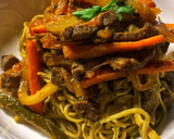 Foto del paso 4 de la receta: Espaguetis de Edamame con vegetales y carne de res salteados! #tallerdefotos