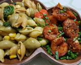 A picture of step 6 of Pasta with peppery butter garlic prawns.