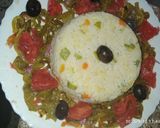 Une image de l'étape 7 de Salade composée, riz et poivron vert.