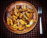 A picture of step 5 of Chilli potato.