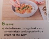 A picture of step 6 of Prawn red Thai curry.