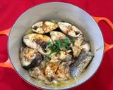 Foto del paso 6 de la receta Corvina de estero con patata y cebolleta al horno