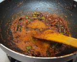 A picture of step 4 of Kerala style beetroot pickle.