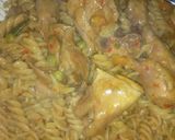 A picture of step 4 of Jollof macroni.