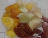 A picture of step 4 of Rujak (Indonesian Fruit Salad with peanut sauce).