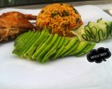A picture of step 4 of Nigerian jallof rice.