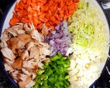 A picture of step 1 of Chicken vegetable Macroni.