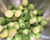 A picture of step 1 of Balsamic Roasted Sprouts.