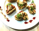 A picture of step 7 of Heart shaped Korean rolled omlette canapé.
