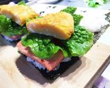 A picture of step 3 of Pork and Egg Onigiri.