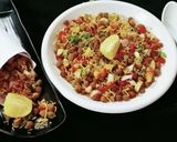 A picture of step 3 of Kala chana chaat (black chickpeas chaat).