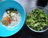 A picture of step 1 of Methi paratha/Thepla.