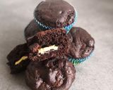Une image de l'étape 4 de Muffins chocolat, coeur chocolat blanc.