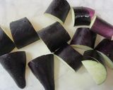 A picture of step 1 of Colorful Chinese-Style Steamed Eggplant for Bento (Microwave).