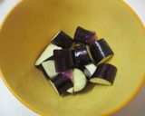 A picture of step 2 of Colorful Chinese-Style Steamed Eggplant for Bento (Microwave).