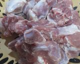 A picture of step 1 of Aloo gosht.