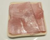 A picture of step 1 of Ham, cheddar and HP brown sauce fried toastie.