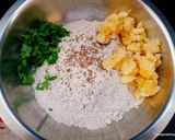 A picture of step 1 of Kuttu ki Roti.