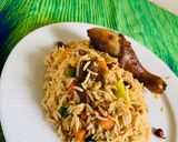 A picture of step 2 of Chinese fried rice.