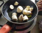 A picture of step 2 of Banana sabzi.