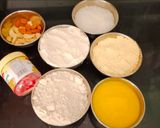 A picture of step 1 of Panjiri Laddu recipe from flour and gram flour.