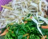 Foto langkah ke 1 dari resep Urap bayam tauge bumbu ebi.