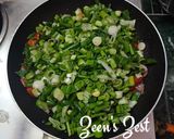 A picture of step 1 of Onion Flower Stalk and Spring Onion Greens Chutney/Dip.