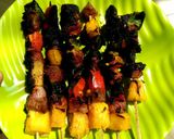 Foto langkah ke 9 dari resep Hawaiian grilled beef kabobs aka sate daging paprika nanas.