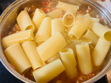 Paccheri tészta halas raguval