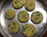 A picture of step 3 of Raw Banana Patties.