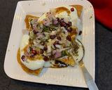A picture of step 6 of Besan aloo toastie chaat.