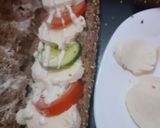 A picture of step 2 of Mozzarella Baguette sandwich.