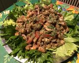 Une image de l'étape 7 de Salade de céleri jaune, reine des glaces,tomates et crevettes roses (sauce tapenade).
