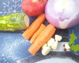 A picture of step 1 of Red Lentil Soup.