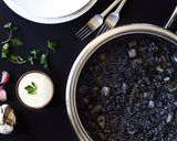A picture of step 13 of Black Rice with Cuttlefish and Aioli Sauce.