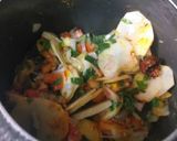 A picture of step 2 of Potato green onion tomato veg.