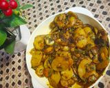 A picture of step 4 of Schezwan Potatoes.