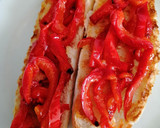 Foto del paso 6 de la receta: Tosta de melva con pimientos y berenjena