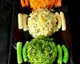 A picture of step 4 of Tricolor Pulav.