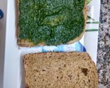 A picture of step 2 of Spinach and sprout cheese sandwich.