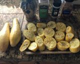 A picture of step 1 of Oven-Baked Squash.