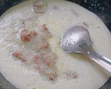 A picture of step 5 of Farali Dumpling in buttermilk sauce.