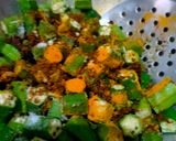 A picture of step 3 of Bhindi achari masala..
