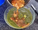 A picture of step 8 of Lasooni palakh paneer.