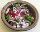 A picture of step 2 of A lunch to kill for--  Beetroot masala Parantha with chickpea beetroot masala curry.