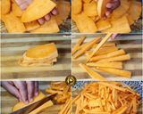 A picture of step 1 of Sweet Potato French Fries In Airfryer With Cheesy Dip.
