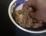 A picture of step 1 of Qeema pakoray.