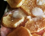 Foto del paso 5 de la receta: Pastel de papas fritas en rodajas, pollo y jamón